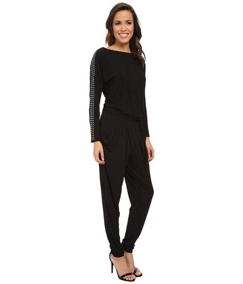 michael michael kors studded sleeve boat neck jumpsuit